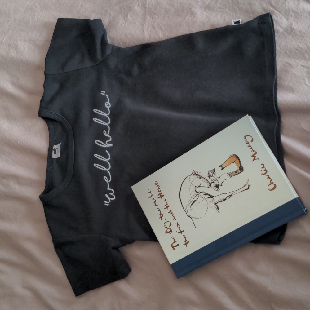 Black T-Shirt with 'well hello' Print, Custom Made Little and Lively, 5/6 Years